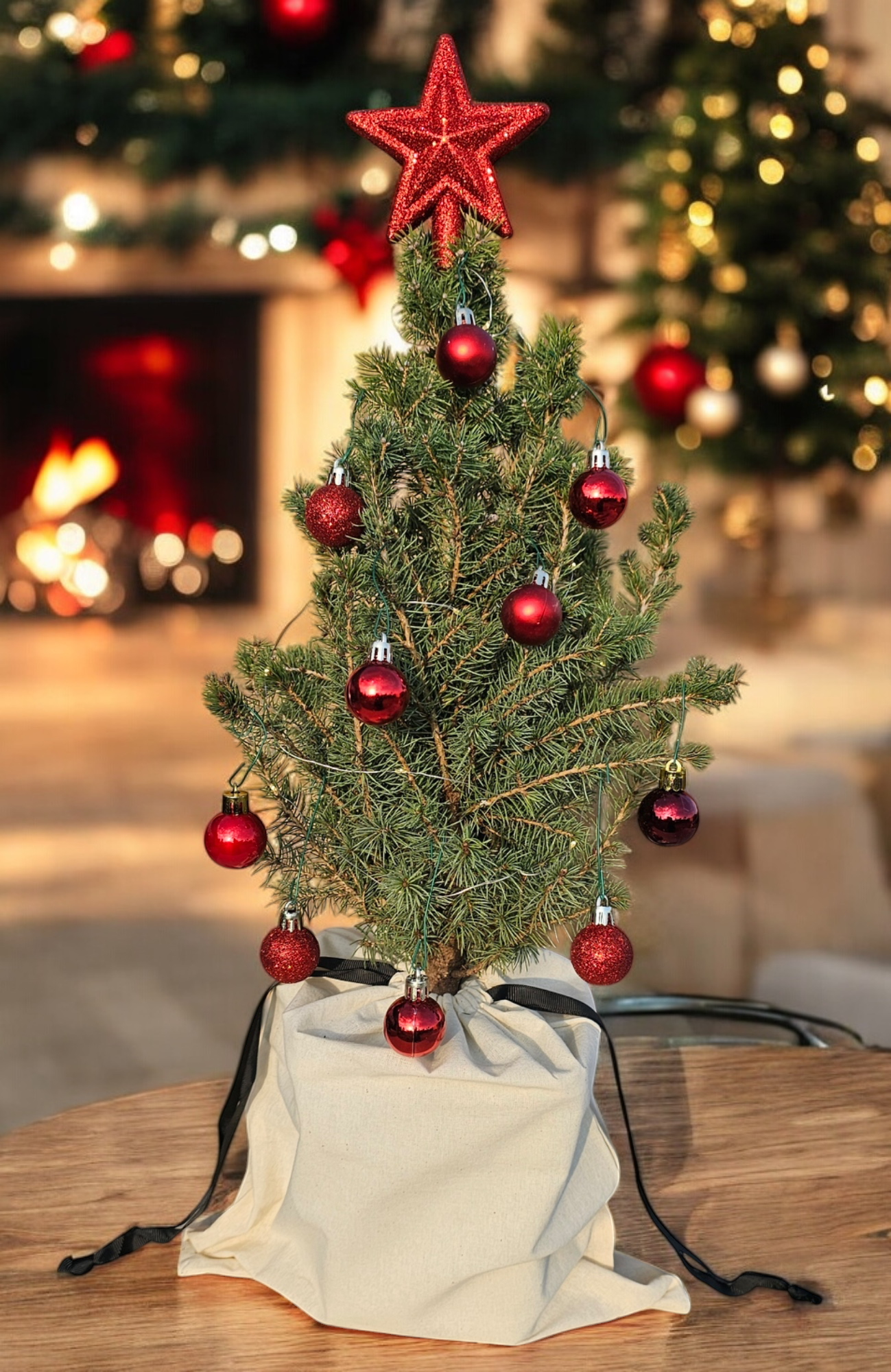 Golden Radiance Tabletop Mini Christmas Tree - Ma Cherie Roses